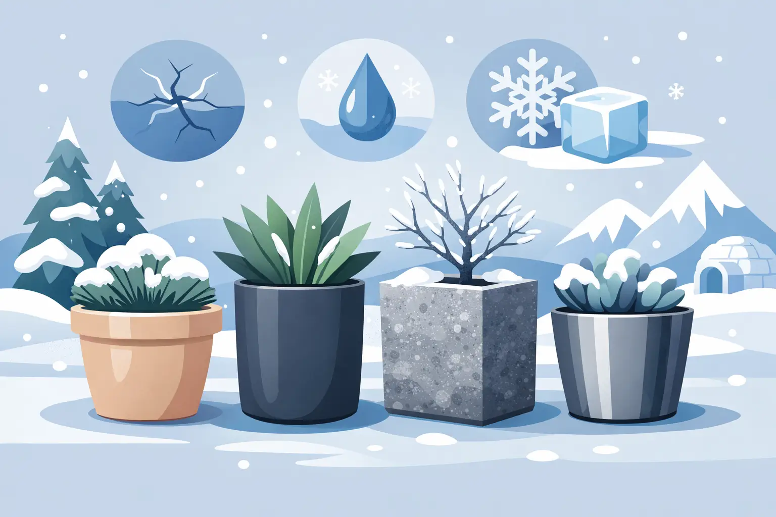 Frostbeständige Pflanzgefäße im Materialvergleich