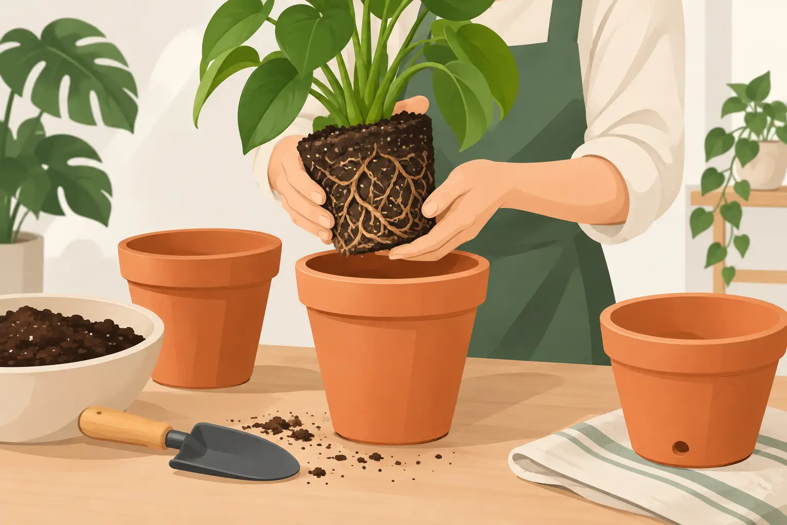 Terracotta richtig umtopfen ohne Wurzelschäden
