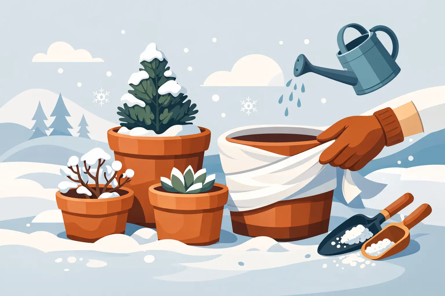 Terracotta winterfest richtig pflegen