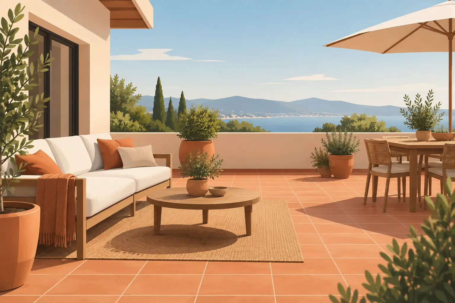Terrakotta-Terrasse gestalten: Stil mit Substanz