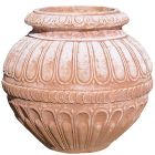Impruneta Terracotta, Cache-Pot a palla Scanalato, runder Blumentopf, Krug