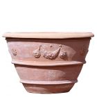 Impruneta Terracotta, Vaso Boboli, runder Pflanztopf, Blumentopf, Vase