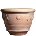 Impruneta Terracotta, Conca Festonata, runder Pflanztopf, Blumentopf, Becken