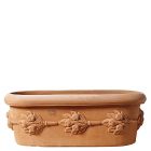Impruneta Terracotta, Cassetta calzolai festonata, Blumengefäß, oval, Girlande, Blütendekor, Blumengirlande