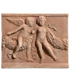 Impruneta Terracotta, Pannello "Danza Robbiana", Wandbild tanzende Engel, Putten, Dekoration, Relief