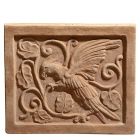 Impruneta Terracotta, Pannello Bizantino con Uccello, Wandbild Vogel, Dekoration, Relief