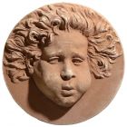 Impruneta Terracotta, Eolo, Wandbild "Wind", Windfigur, Gartendekoration, Wanddekoration