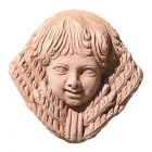 Impruneta Terracotta, Bambina Spighe Grano, Wandbild Mädchen mit Weizenähren, Dekoration, Relief