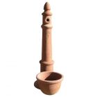 Impruneta Terracotta, Fontanella con Pozzetto Tondo, freistehender Brunnen mit Wasserschale, Brunnensäule, Terracottabrunnen, Gartenbrunnen, Wasserstelle, Standbrunnen