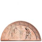 Impruneta Terracotta, Annunciazione Robbiana, halbrundes Wandbild "Verkündigung", Dekoration, Relief