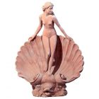 Impruneta Terracotta, Venere in Conchiglia Donatello Gabbrielli, Frauen-Statue "Venus in Muschel", Muschelfigur, Gartendekoration, Figur