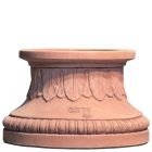 Impruneta Terracotta, Base con Foglie, Sockel, Basis mit Blätterdekor