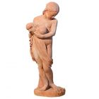 Impruneta Terracotta, Innocenza - Odoardo Fantacchiotti, Statue Mädchen mit Welpe, Skulptur, Figur, Gartendekoration
