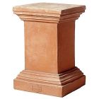 Impruneta Terracotta, Colonna Quadrata Liscia, quadratischer, schlichter Sockel, Basis, Säule
