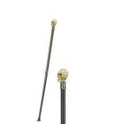 Gehstock, L. 95 cm, Aluminium, Polyresin-Griff mit Totenkopf, 1 Stück, Spazierstock, Gehhilfe, Handstock, A RESIN MOUNTED ALUMINIUM WALKING STICK