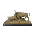 A BRONZE SCULPTURE OF THE ROMAN BULL FIGHT