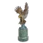 Bronzetierfigur Adler, Höhe 48,4 cm, mehrfarbig, Tierfigur, Bronzeadler, Dekofigur, A BRONZE SCULPTURE OF AN EAGLE