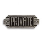 Gusseisenschild, A CAST IRON ART DECO SIGN "PRIVATE"