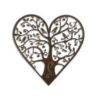 Decorazione murale a forma di cuore Albero della Vita in ferro, UNA DECORAZIONE MURALE A FORMA DI CUORE DI FERRO