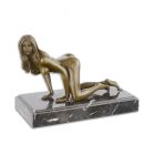 Erotische weibliche Bronzefigur, knieende Frau, Frauenakt, Frauenerotik, AN EROTIC BRONZE SCULPTURE OF A FEMALE NUDE