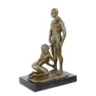 Erotische Bronzefigur, Paarerotik, Mann und Frau, AN EROTIC BRONZE SCULPTURE OF A FEMALE GIVING ORAL SEX