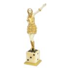 Bronze figure Tänzerin auf einem Würfel, UNA SCULTURA IN BRONZO DI UNA DONNA MONTATA SU UNA BASE A FORMA DI DADO