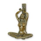 Erotische weibliche Bronzefigur, gefesselte halbnackte Frau, Höhe 14,1 cm, AN EROTIC BRONZE SCULPTURE OF A HANDCUFFED FEMALE NUDE