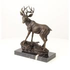 Bronzetierfigur Hirsch, H. 32,9 cm, Hirschfigur, Tierfigur, Dekofigur, A BRONZE SCULPTURE OF A DEER