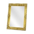 Wandspiegel, rechteckig, verzierter, goldfarbener Rahmen, Flurspiegel, Schlafzimmerspiegel, Innendekoration, Raumdekoration, A GOLD MIRROR