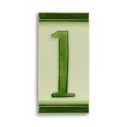 Porzellanfliese Ziffer 1, Hausnummer, Zahlenfliese, A PORCELAIN TILE NUMBER 1