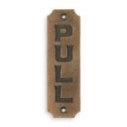 Türschild "Pull" (Ziehen), H. 11,5 cm, Wandschild, Gusseisen, A CAST IRON WALL SIGN PULL