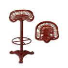 Sedia in ghisa, sedia da bar, sedia, rossa, UNO SGABELLO IN GHISA, PIETRA NERA, ROSSO (1 pezzo)