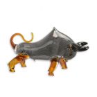 Glasfigur Stier im Murano-Stil, A MURANO STYLE GLASS FIGURINE OF A BULL
