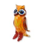 Glastierfigur Eule, H. 29,6 cm, mehrfarbig, Muranoglas-Stil, Eulenfigur, Dekofigur, A MURANO STYLE GLASS FIGURINE OF AN OWL