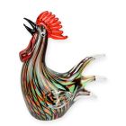 Glasfigur Hahn im Murano-Stil, UNA STATUETTA DI VETRO IN STILE MURANO RAFFIGURANTE UN GALLO