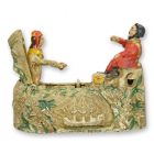 Mehrfarbige Gusseisen-Spardose, A CAST IRON WORLD'S FAIR MECHANICAL BANK