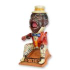 Figurina meccanica in ghisa con scatola maschile, UNA BANCA MECCANICA BLACK MAN IN GHISA