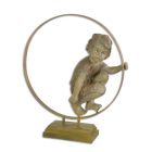 #Mädchenfigur in Hula-Hoop-Reifen, Polyresin, A RESIN FIGURINE OF A YOUNG GIRL IN A HOOP