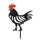Gusseisentierfigur Hahn, Steckfigur, A CAST IRON ROOSTER SILHOUETTE GARDEN STAKE