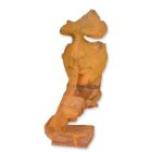 Dekofigur Maske "Speak No Evil", H. 58,8 cm, rostfarben, Gusseisenfigur, Gartenfigur, Kunstfigur, Filmfigur, A RUSTY CAST IRON FIGURINE "SPEAK NO EVIL"