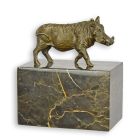 A BRONZE SCULPTURE OF A WARTHOG