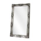 Wandspiegel, rechteckig, silberfarben, verziert, Ganzkörperspiegel, Barockspiegel, Bodenspiegel, A SILVER MIRROR