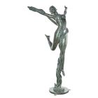 Bronzestatue Schaltänzerin, Frauenfigur, weiblicher Akt, A BRONZE SCULPTURE OF SCARF DANCER