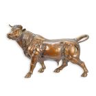 Statuetta animale in bronzo Toro, altezza 54,5 cm, lunghezza 81,5 cm, Statuina di toro, Toro di bronzo, Statuetta animale, Statuetta da giardino, UNA SCULTURA IN BRONZO DI UN TORO