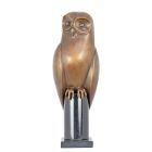 Bronzetierfigur Eule, A BRONZE SCULPTURE OF AN OWL