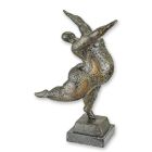 Moderne Bronzefigur nackte Tänzerin, UNA SCULTURA MODERNISTA IN BRONZO DI UNA BALLERINA NUDA
