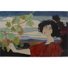Keramische Kunst Jugendstil-Bild, A CERAMIC ART NOUVEAU TILE