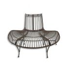 Halbrunde Eisen-Baumbank, braun, A BROWN DEMI ROUND IRON TREE BENCH
