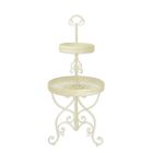 Supporto per torte a 2 livelli, bianco, altezza 137,5 cm, UN ÉTAGÈRE ROTONDO A 2 PIANI IN FERRO - BIANCO