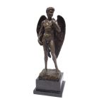 Bronzefigur geflügelter David, Höhe 38,5 cm, Nacktfigur, Engelfigur, Bronzeengel, Dekofigur, A BRONZE SCULPTURE OF THE WINGED DAVID